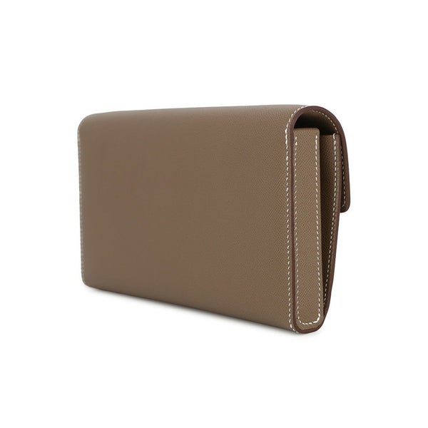 エルメス シャルニエール トゥーゴー エトゥープ/シルバー金具 ヴォーマダム K刻印 ショルダーウォレット