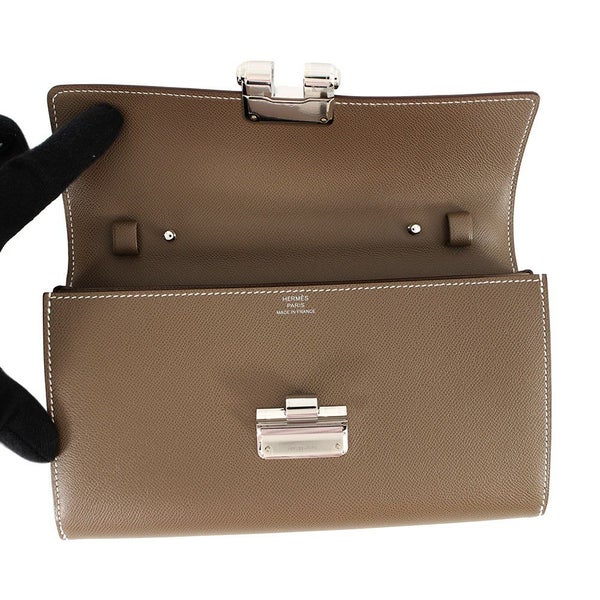 エルメス シャルニエール トゥーゴー エトゥープ/シルバー金具 ヴォーマダム K刻印 ショルダーウォレット