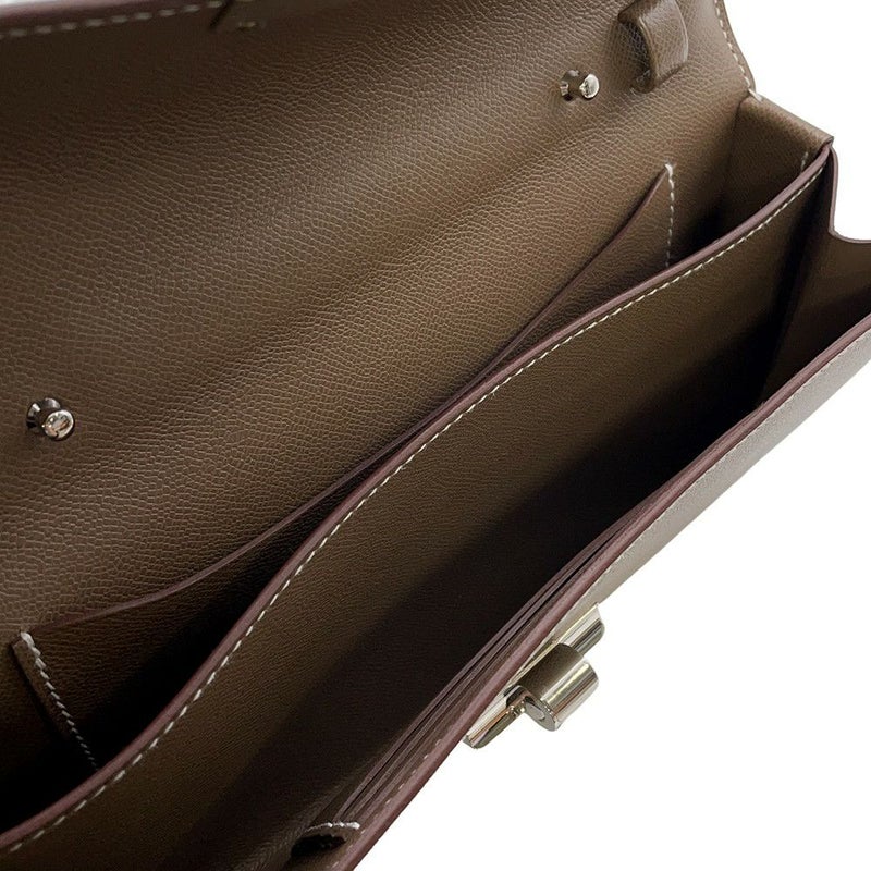 エルメス シャルニエール トゥーゴー エトゥープ/シルバー金具 ヴォーマダム K刻印 ショルダーウォレット