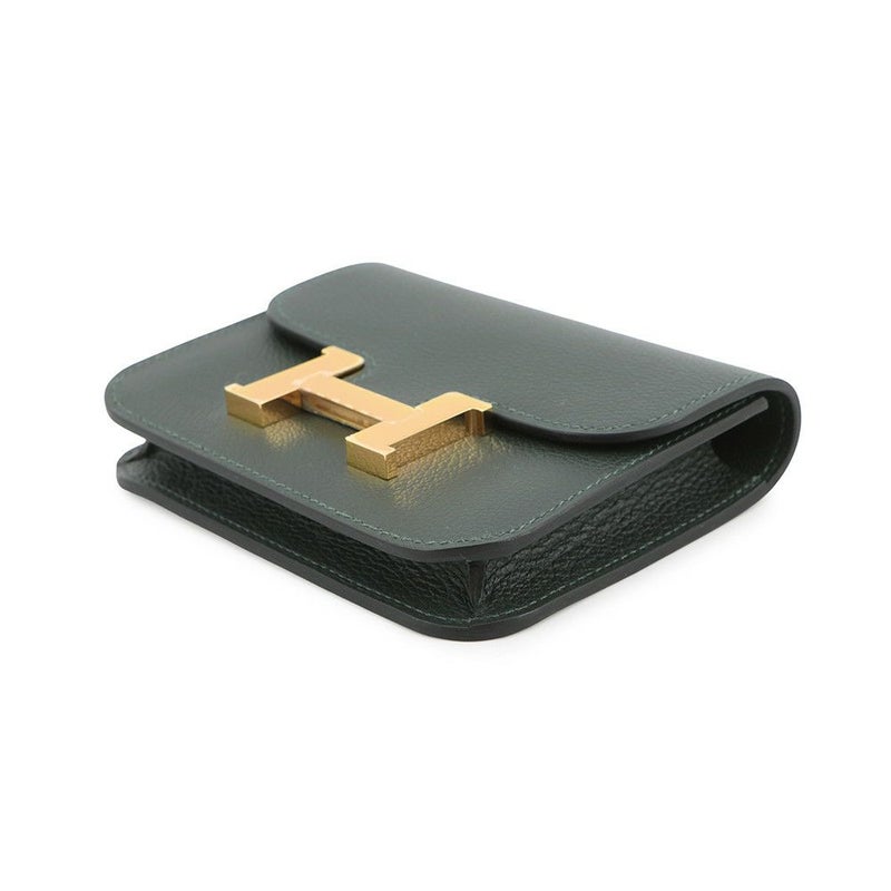 エルメス 財布 コンスタンス スリム ヴェールフォンセ/ヴェールモワイヤン/ゴールド金具 エバーカラー W刻印