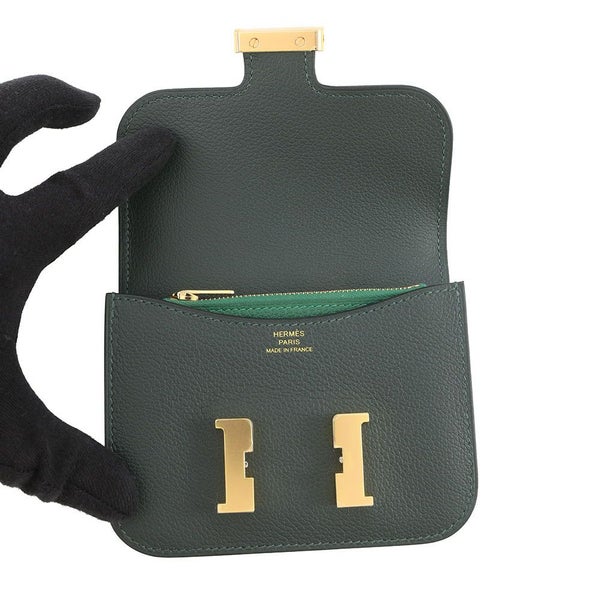 エルメス 財布 コンスタンス スリム ヴェールフォンセ/ヴェールモワイヤン/ゴールド金具 エバーカラー W刻印