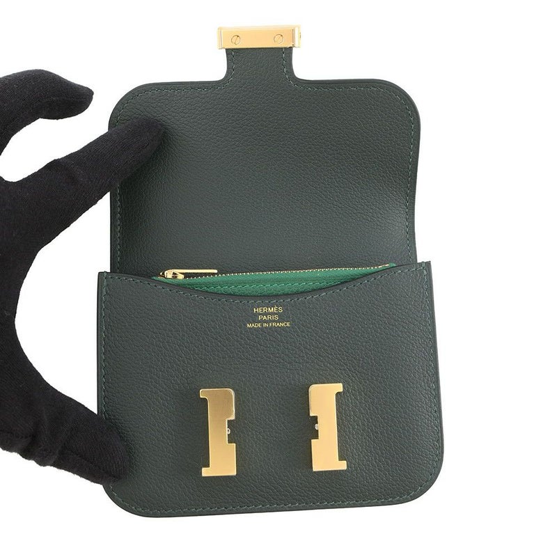 エルメス 財布 コンスタンス スリム ヴェールフォンセ/ヴェールモワイヤン/ゴールド金具 エバーカラー W刻印