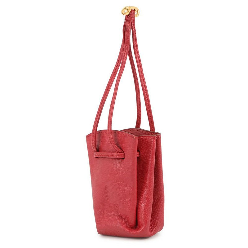 エルメス ポーチ ヴェスパ レッド/ゴールド金具 レザー □C刻印 HERMES 小物入れ