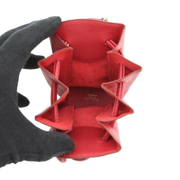 エルメス ポーチ ヴェスパ レッド/ゴールド金具 レザー □C刻印 HERMES 小物入れ