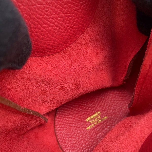 エルメス ポーチ ヴェスパ レッド/ゴールド金具 レザー □C刻印 HERMES 小物入れ