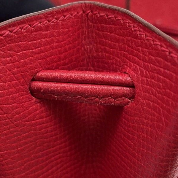 エルメス ポーチ ヴェスパ レッド/ゴールド金具 レザー □C刻印 HERMES 小物入れ