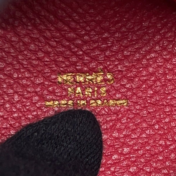 エルメス ポーチ ヴェスパ レッド/ゴールド金具 レザー □C刻印 HERMES 小物入れ