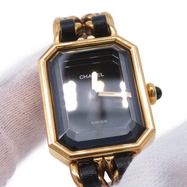 シャネル プルミエール M H0001 CHANEL 腕時計 レディース 黒文字盤 クォーツ