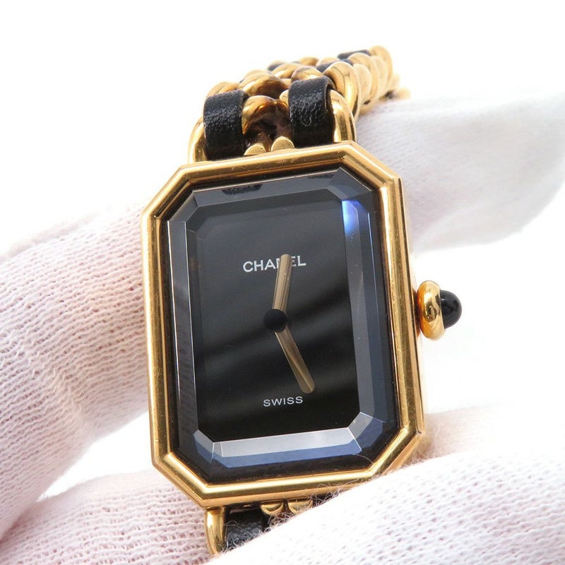 シャネル プルミエール M H0001 CHANEL 腕時計 レディース 黒文字盤 クォーツ