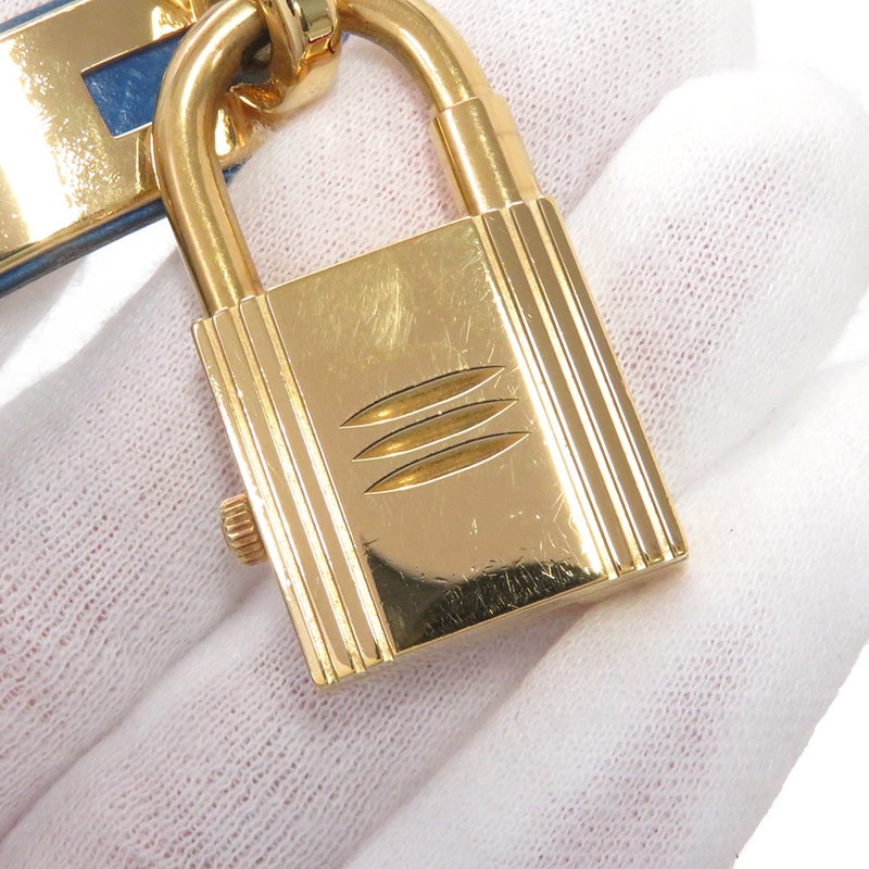 エルメス ケリーウォッチ ブルー/ゴールド金具 エプソン ◯Y刻印 KE1.210 HERMES 腕時計 クォーツ ウォッチ 白文字盤
