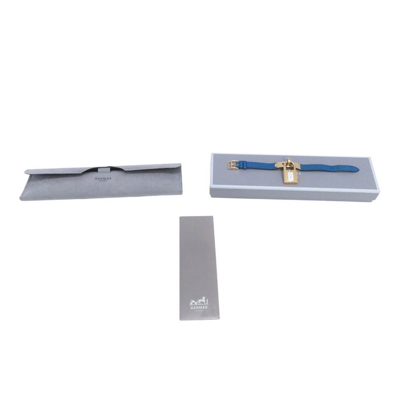 エルメス ケリーウォッチ ブルー/ゴールド金具 エプソン ◯Y刻印 KE1.210 HERMES 腕時計 クォーツ ウォッチ 白文字盤