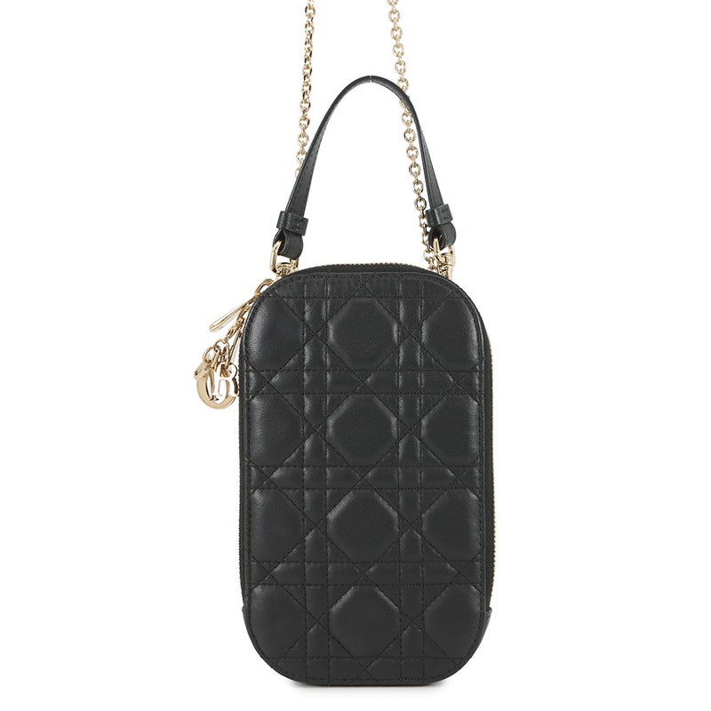 クリスチャン・ディオール スマホケース カナージュ レディディオール Call'in Dior フォンホルダー S0872ONMJ 黒 2way