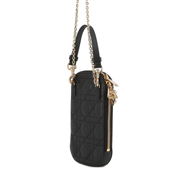 クリスチャン・ディオール スマホケース カナージュ レディディオール Call'in Dior フォンホルダー S0872ONMJ 黒 2way