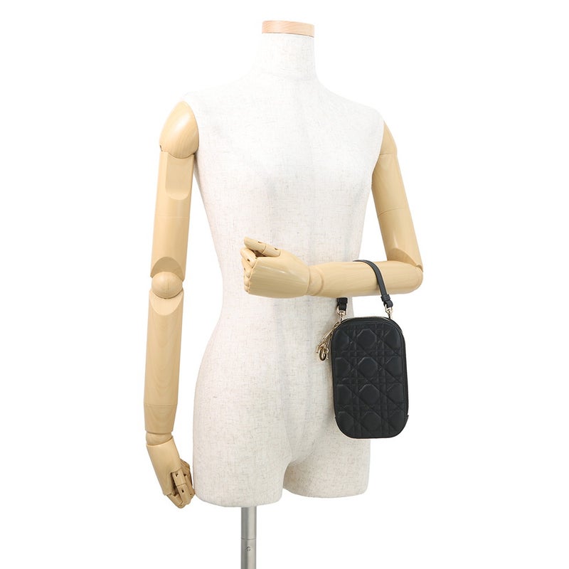 クリスチャン・ディオール スマホケース カナージュ レディディオール Call'in Dior フォンホルダー S0872ONMJ 黒 2way
