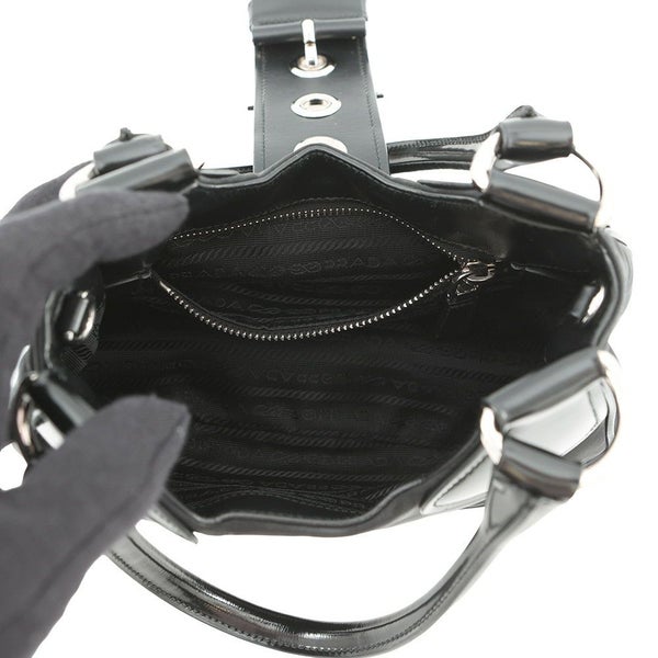 プラダ ハンドバッグ Re-Nylon Re-Edition 2002 ムーン ナイロン レザー 1BA381 PRADA 2way 黒