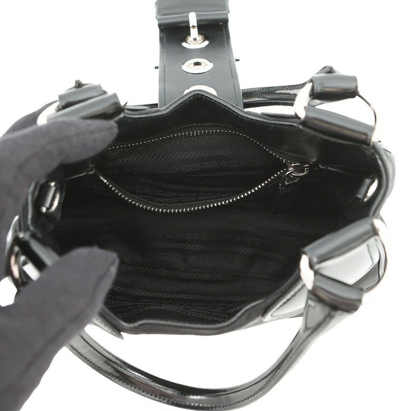 プラダ ハンドバッグ Re-Nylon Re-Edition 2002 ムーン ナイロン レザー 1BA381 PRADA 2way 黒