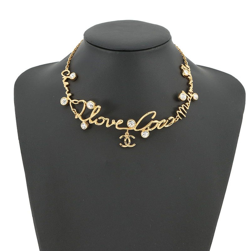 シャネル チョーカー I LOVE COCO ラインストーン I24S ABD427 CHANEL ネックレス アクセサリー