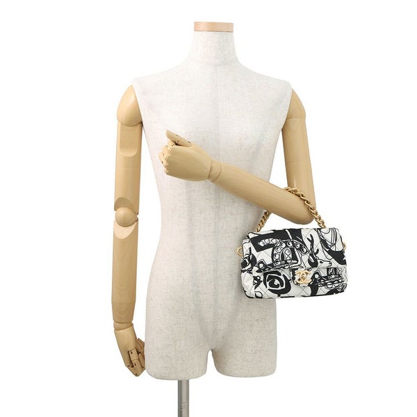 シャネル チェーンショルダーバッグ マトラッセ ココマーク ディアココ ミニ ナイロン AS3004 CAHNEL 黒 白 2way