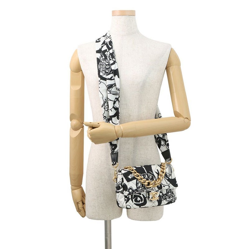 シャネル チェーンショルダーバッグ マトラッセ ココマーク ディアココ ミニ ナイロン AS3004 CAHNEL 黒 白 2way