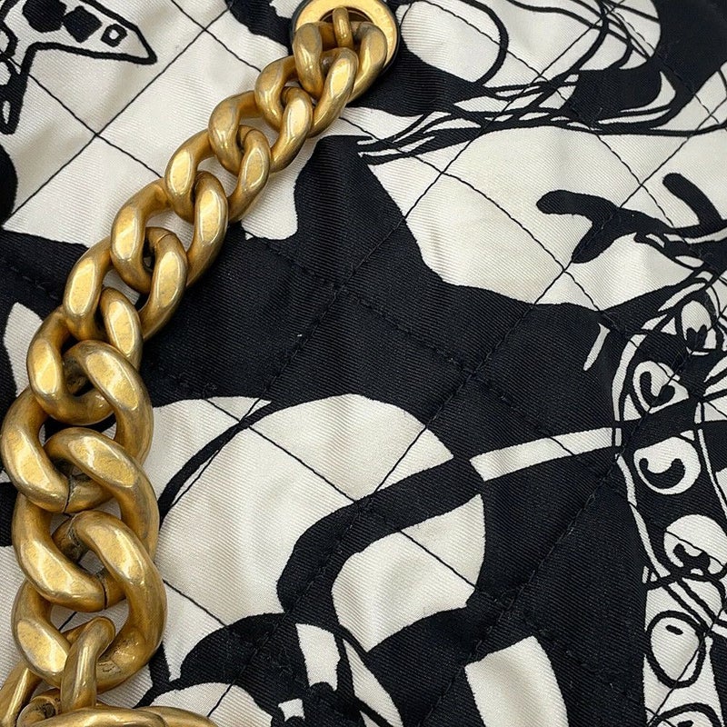 シャネル チェーンショルダーバッグ マトラッセ ココマーク ディアココ ミニ ナイロン AS3004 CAHNEL 黒 白 2way