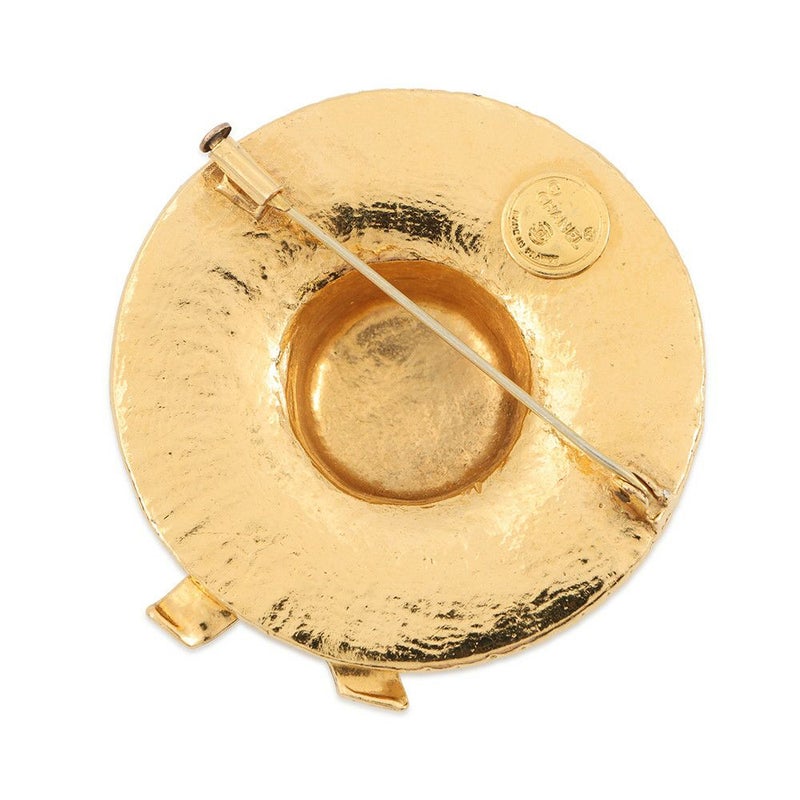 シャネル ブローチ 麦わら帽子モチーフ メタル CHANEL アクセサリー