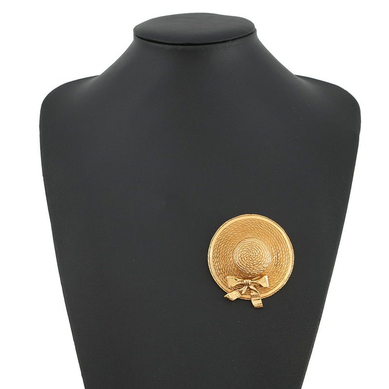 シャネル ブローチ 麦わら帽子モチーフ メタル CHANEL アクセサリー