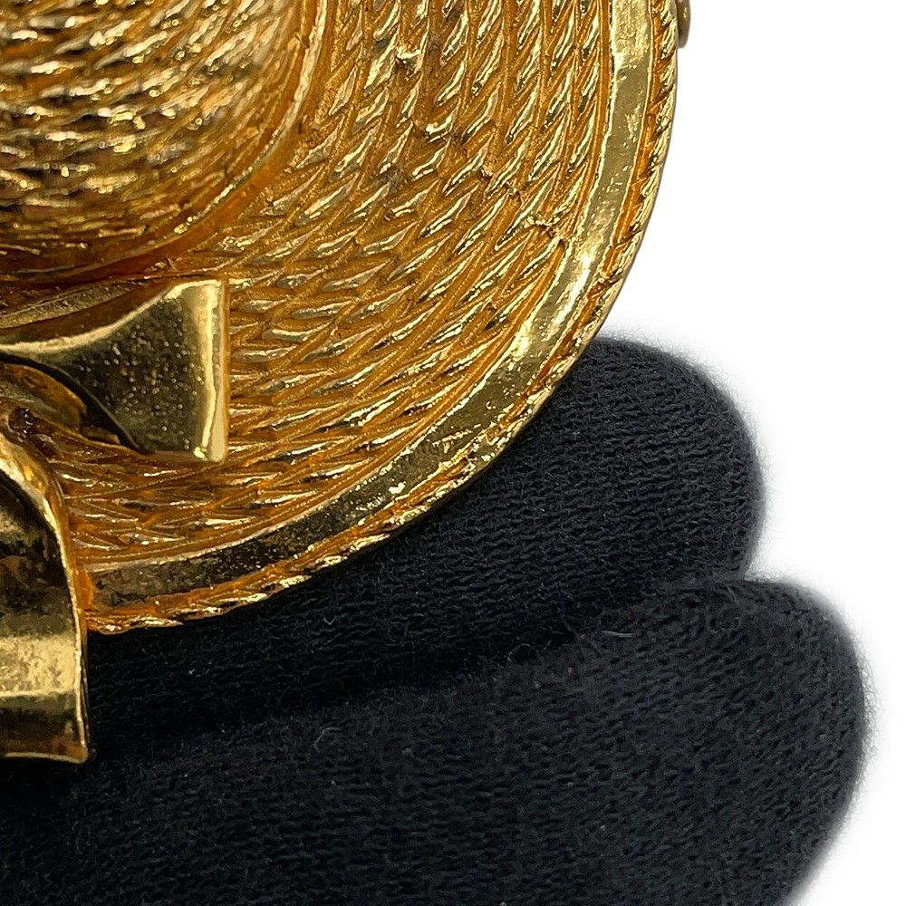 シャネル ブローチ 麦わら帽子モチーフ メタル CHANEL アクセサリー