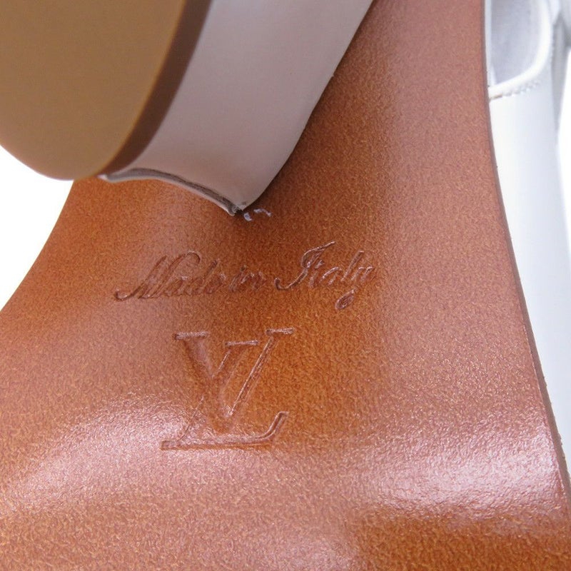 ルイヴィトン サンダル レザー トリニティライン ヒールサンダル レディースサイズ36 LOUIS VUITTON 靴 白 ホワイト