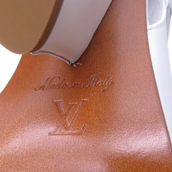 ルイヴィトン サンダル レザー トリニティライン ヒールサンダル レディースサイズ36 LOUIS VUITTON 靴 白 ホワイト