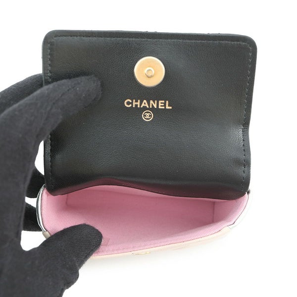 シャネル ボディバッグ ココマーク マトラッセ ミニチェーンベルトバッグ ラムスキン CHANEL 黒 ウエストポーチ