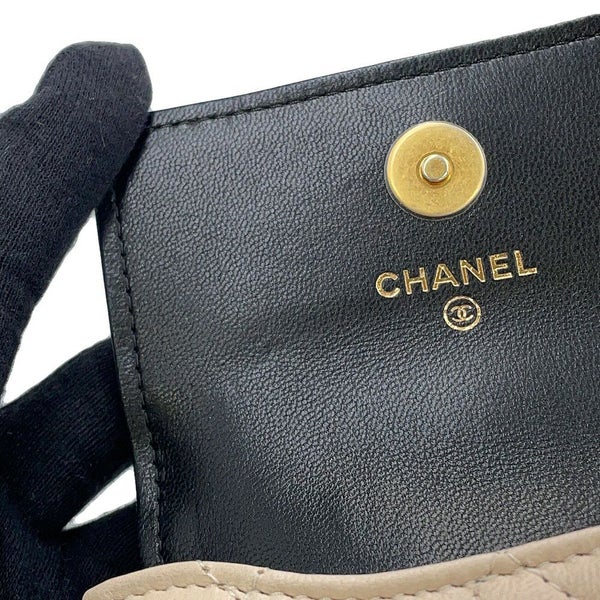 シャネル ボディバッグ ココマーク マトラッセ ミニチェーンベルトバッグ ラムスキン CHANEL 黒 ウエストポーチ