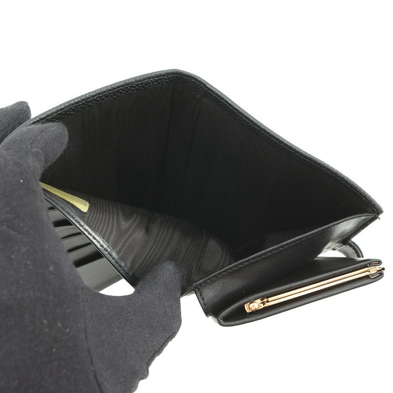 シャネル 長財布 ココマーク がま口 ロングウォレット キャビアスキン CHANEL 黒