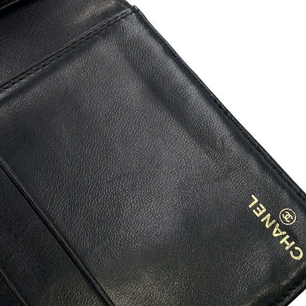 シャネル 長財布 ココマーク がま口 ロングウォレット キャビアスキン CHANEL 黒