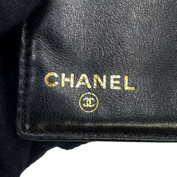 シャネル 長財布 ココマーク がま口 ロングウォレット キャビアスキン CHANEL 黒