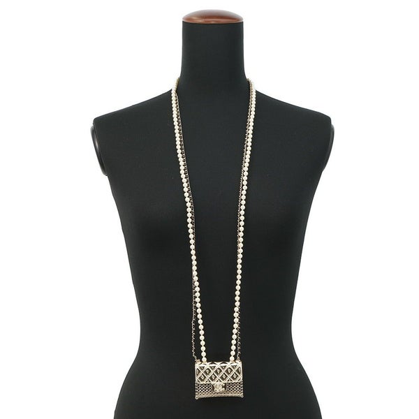 シャネル ネックレス ココマーク マトラッセバッグモチーフ フェイクパール B21S AB6135 CHANEL アクセサリー
