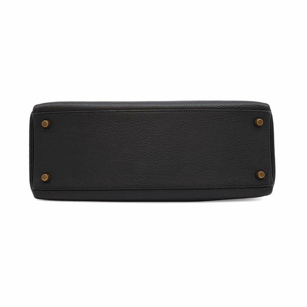 エルメス ハンドバッグ ケリー32 内縫い ブラック/ゴールド金具 アルデンヌ T刻印 2wayショルダー 黒