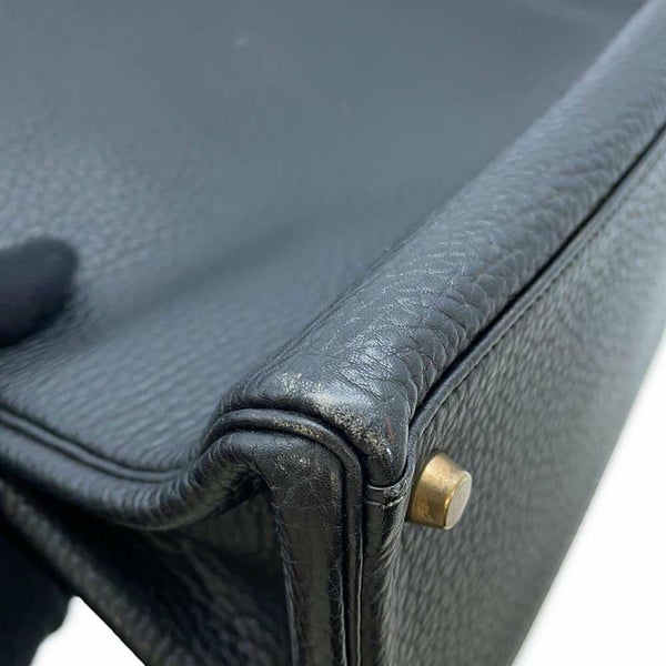 エルメス ハンドバッグ ケリー32 内縫い ブラック/ゴールド金具 アルデンヌ T刻印 2wayショルダー 黒