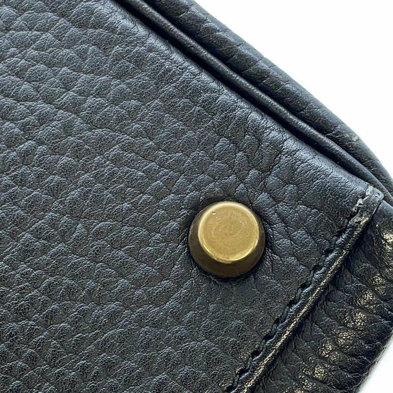 エルメス ハンドバッグ ケリー32 内縫い ブラック/ゴールド金具 アルデンヌ T刻印 2wayショルダー 黒