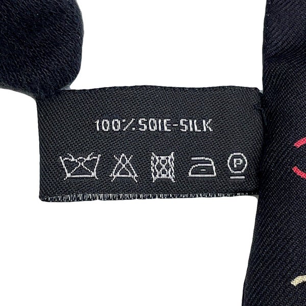 シャネル スカーフ ココマーク 総柄 ドット シルク CHANEL 黒