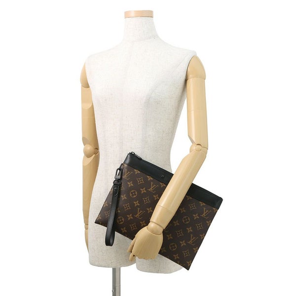 ルイヴィトン クラッチバッグ モノグラム・マカサー ポシェット・トゥ・ゴー M82079 LOUIS VUITTON ヴィトン バッグ 黒 ブラック