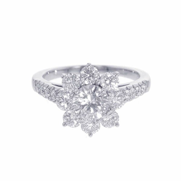 ハリーウィンストン リング サンフラワー・リング スモール ダイヤ 中石 0.70ct 計約1.72ct Pt950 サイズ約9号 GIA鑑定書付き 指輪