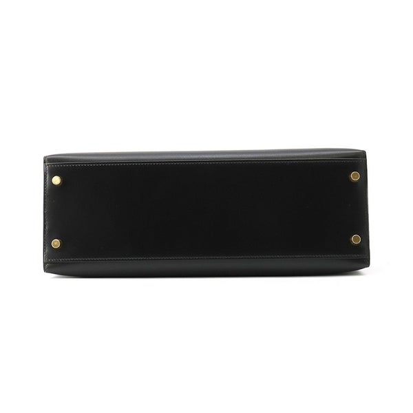 エルメス ハンドバッグ ケリー32 外縫い ブラック/ゴールド金具 ボックスカーフ □D刻印 ２wayショルダー 黒