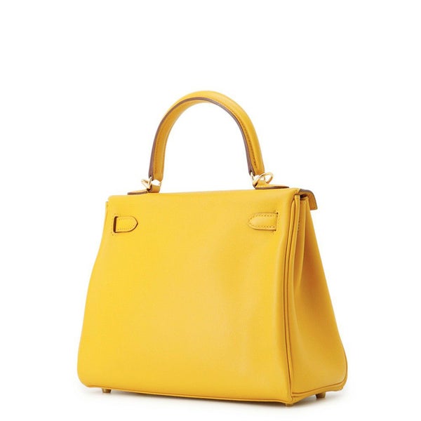 エルメス ハンドバッグ ケリー25 内縫い ジョーヌアンブル/ゴールド金具 スイフト C刻印 ２wayショルダー