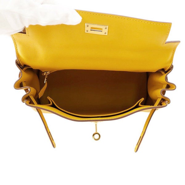 エルメス ハンドバッグ ケリー25 内縫い ジョーヌアンブル/ゴールド金具 スイフト C刻印 ２wayショルダー