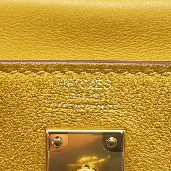 エルメス ハンドバッグ ケリー25 内縫い ジョーヌアンブル/ゴールド金具 スイフト C刻印 ２wayショルダー