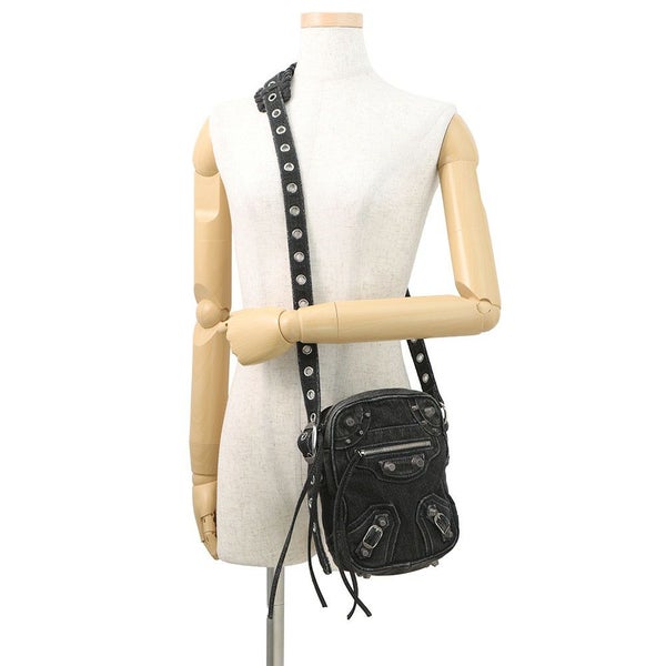 バレンシアガ ショルダーバッグ ル カゴール クロスボディバッグ デニム 719065 BALENCIAGA バッグ 黒