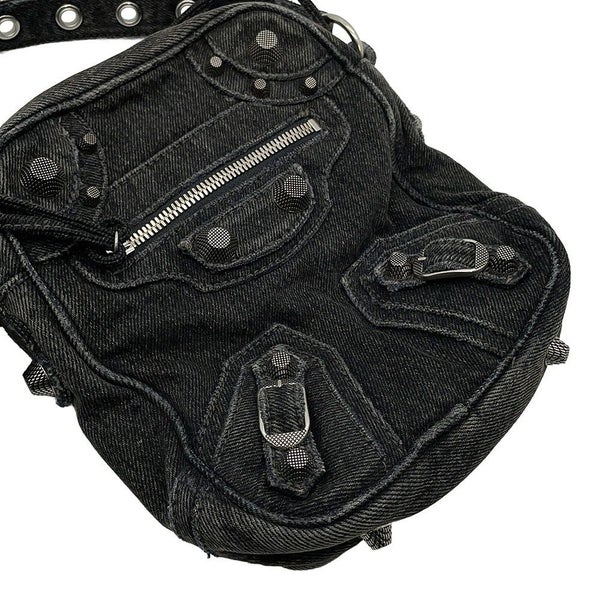 バレンシアガ ショルダーバッグ ル カゴール クロスボディバッグ デニム 719065 BALENCIAGA バッグ 黒