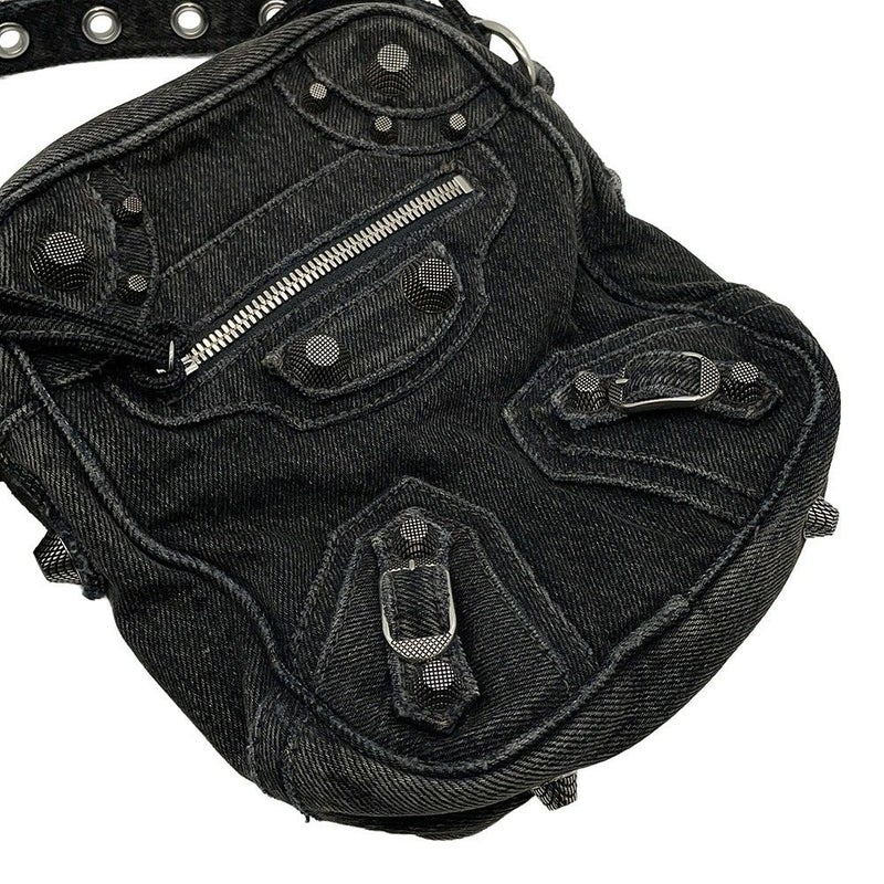 バレンシアガ ショルダーバッグ ル カゴール クロスボディバッグ デニム 719065 BALENCIAGA バッグ 黒