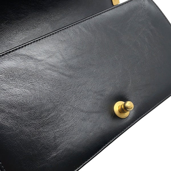 シャネル チェーンショルダーバッグ ボーイシャネル ストライプ レザー A67086 CHANEL バッグ 黒