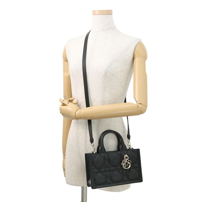 ディオール ハンドバッグ マクロカナージュ ブックトート ミニ カーフレザー S5573OWHP Christian Dior 2way 黒